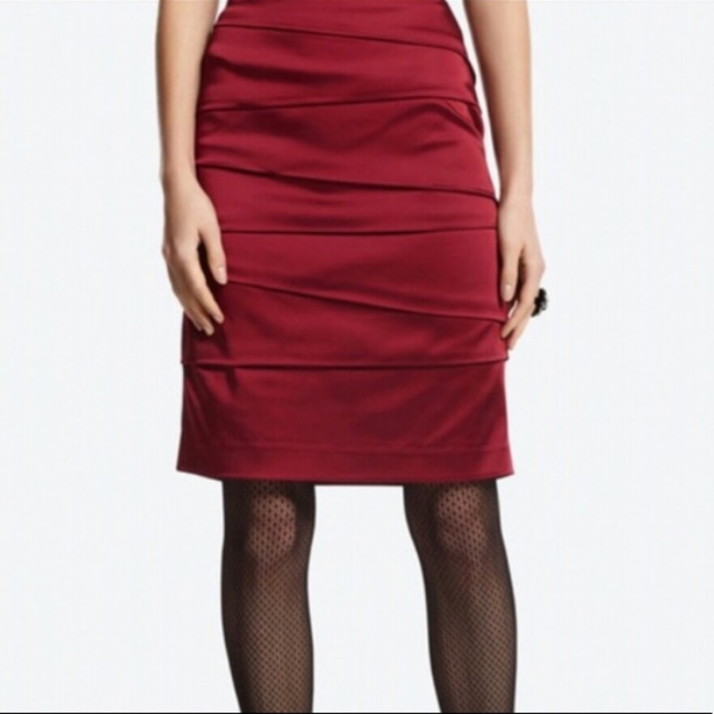 WHBM Red Satin Skirt
